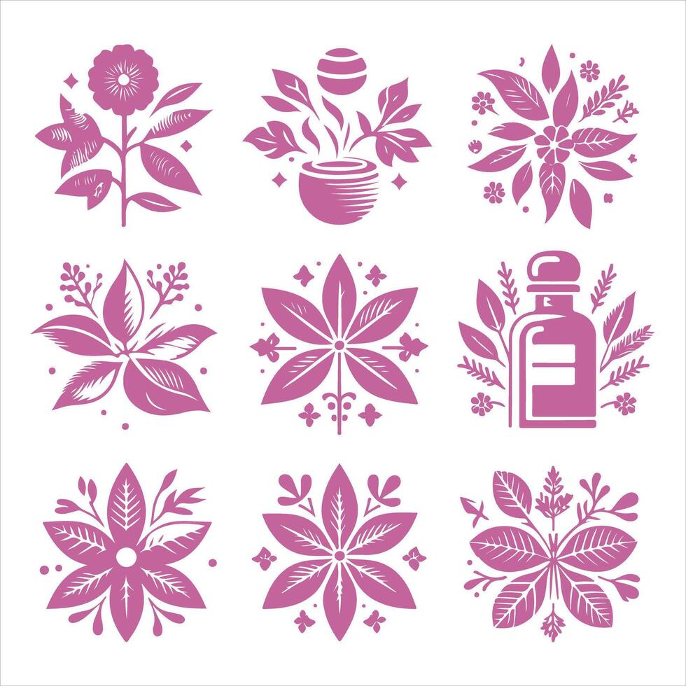 Blossom Aura Aromatic Flower Logo vector