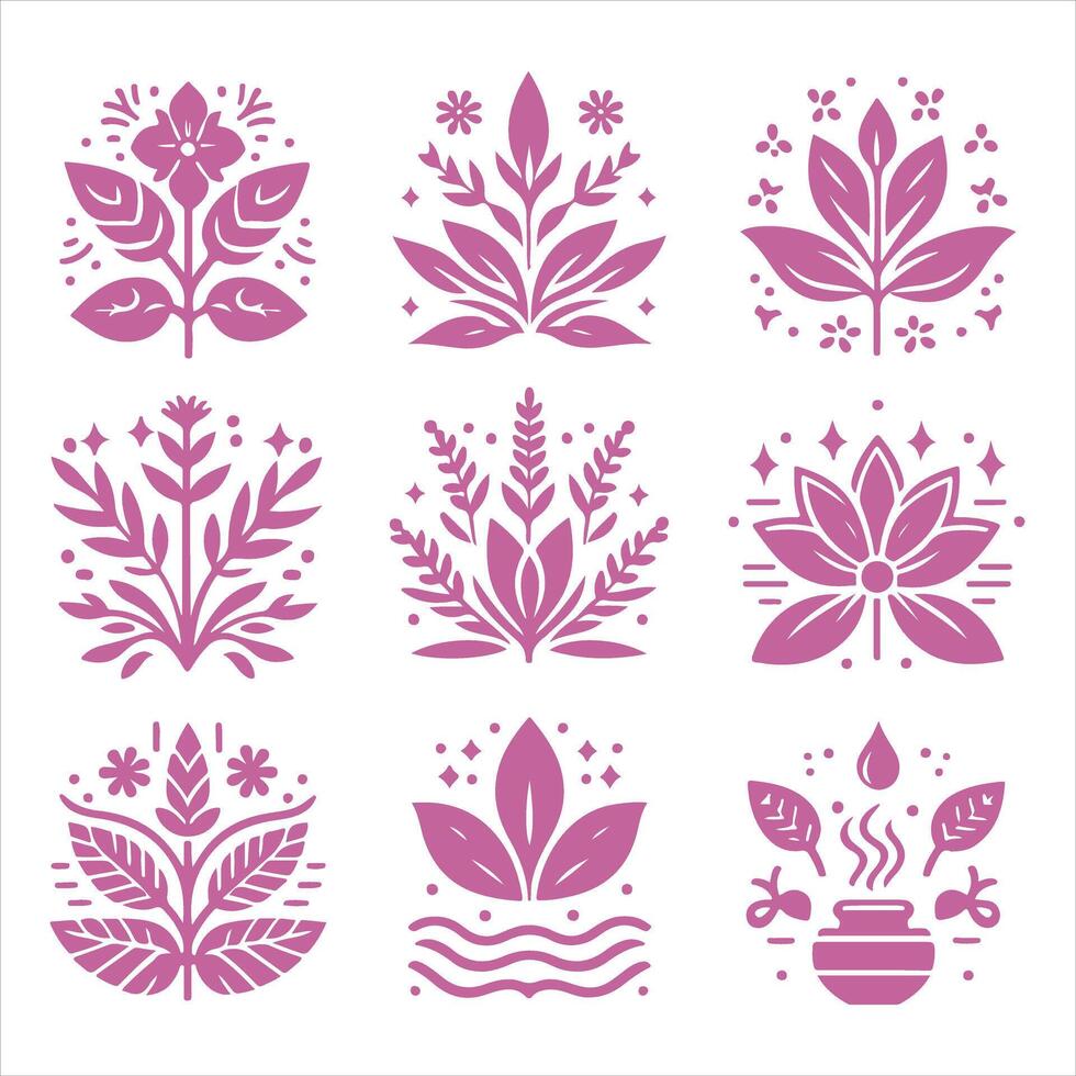 Petal Pure Aromatic Flower Logo vector