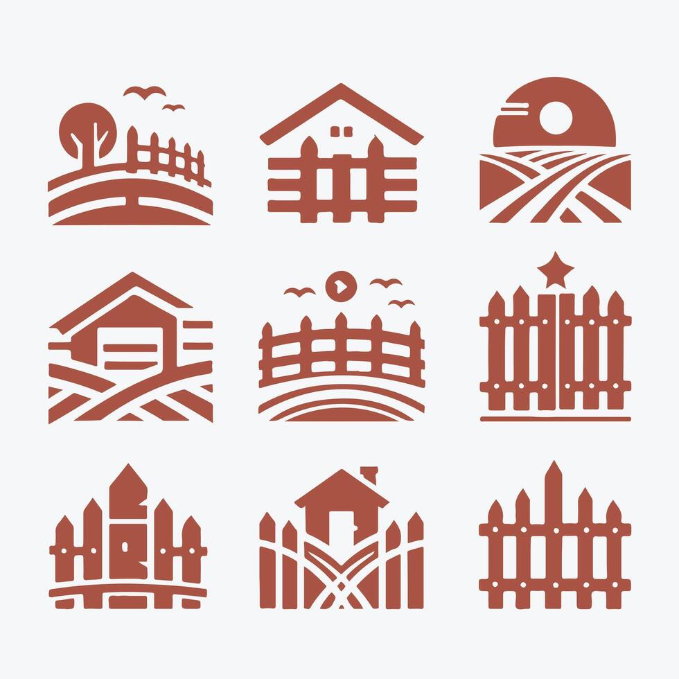Strong hold Fencing collection logo vector