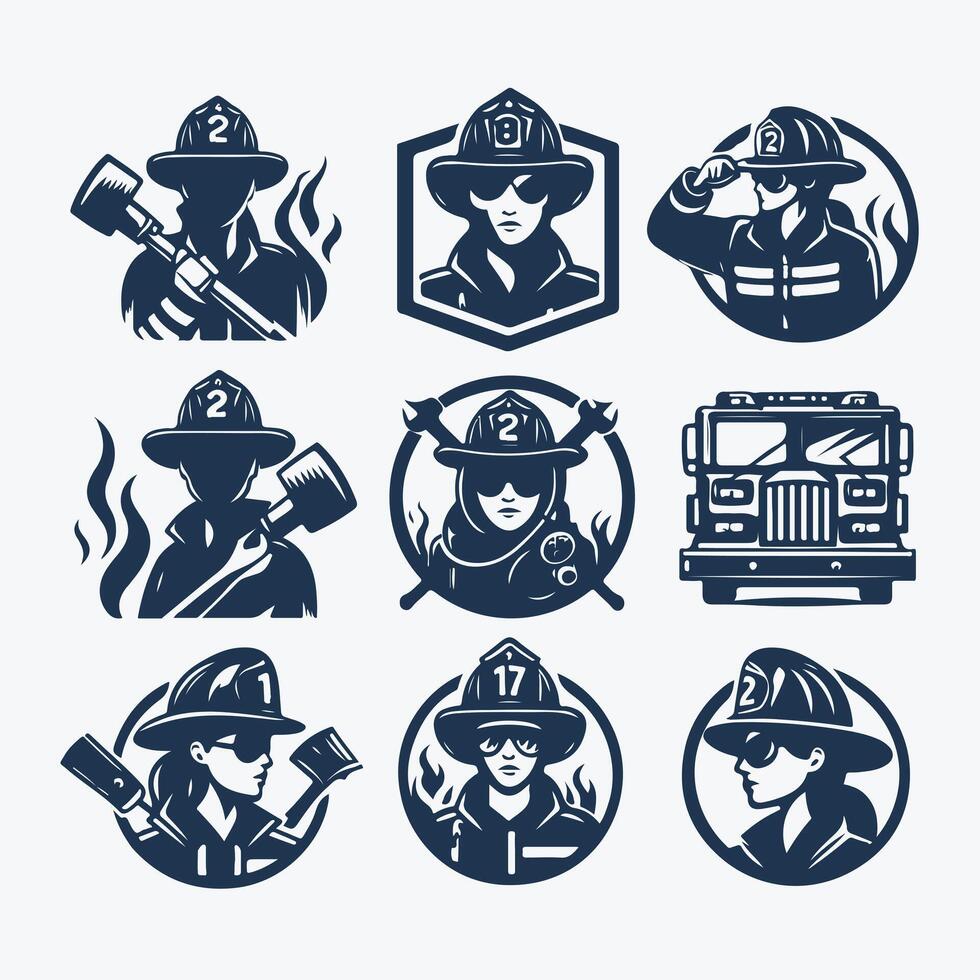 Ember Guard Fire fighters collection logo vector