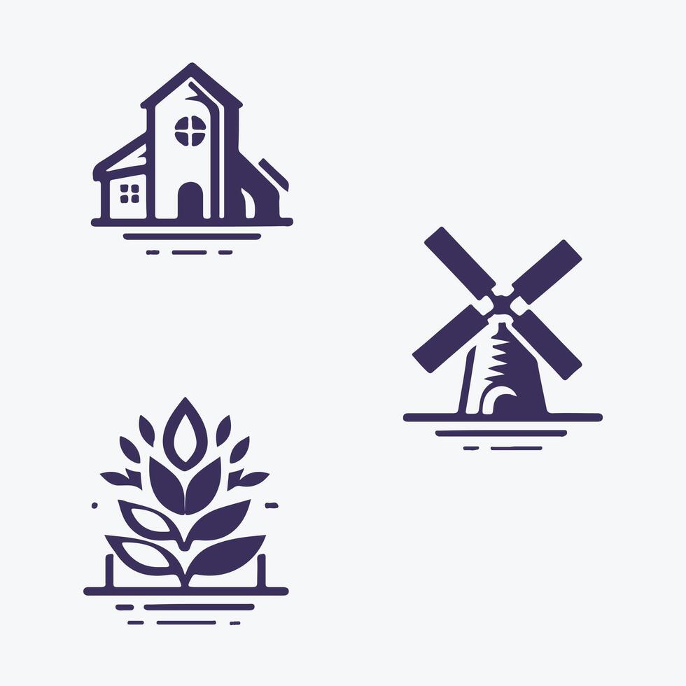 Pure Flour Mills collection logo vector