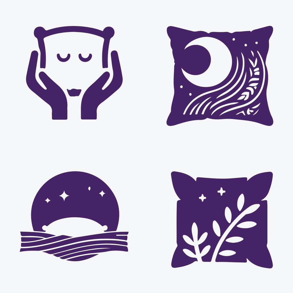 Snuggle Pillow Sleep Logo vector