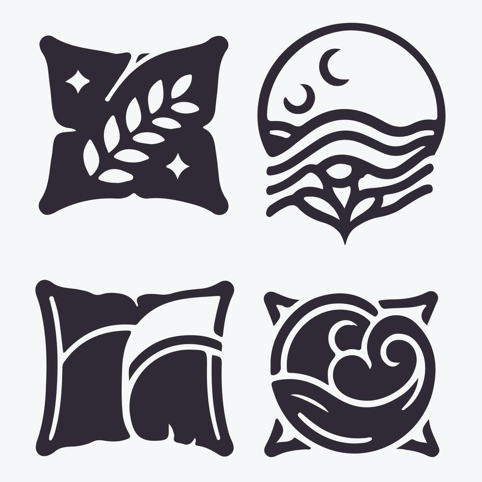Night Bliss Pillow Sleep Logo vector