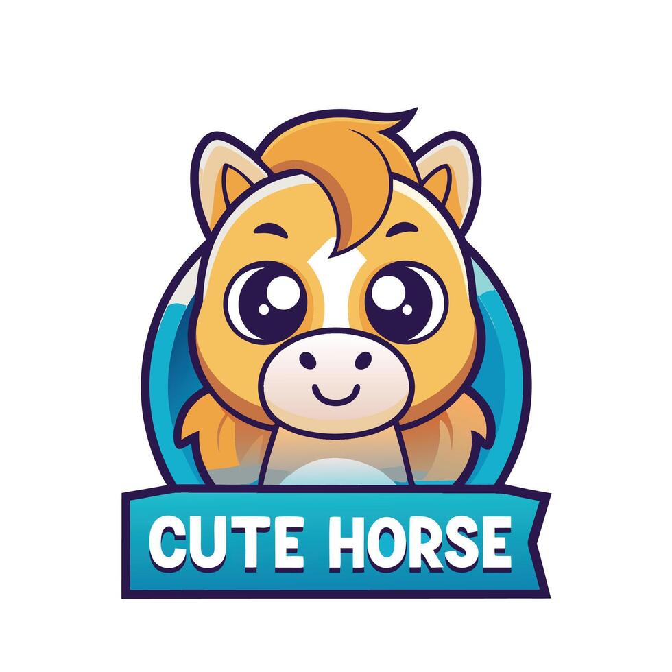 a cute horse logo with the words cute horse vector