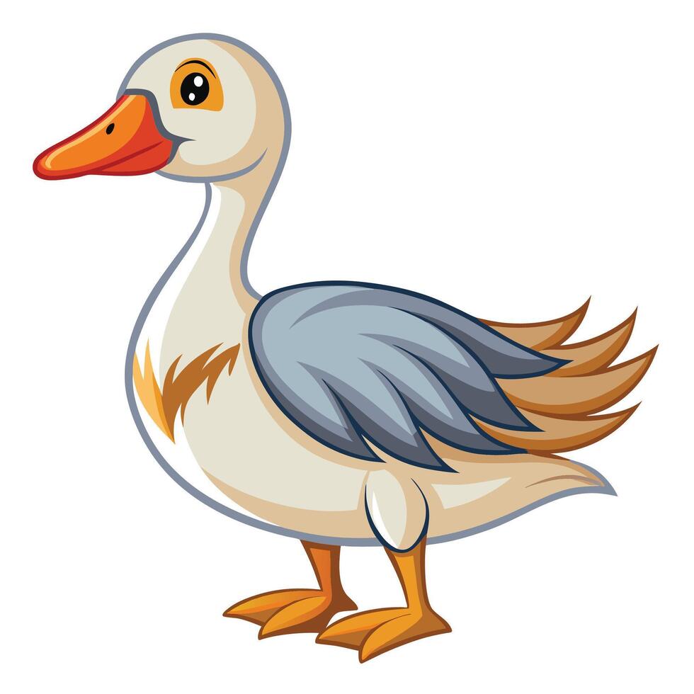 cartoon duck on white background vector