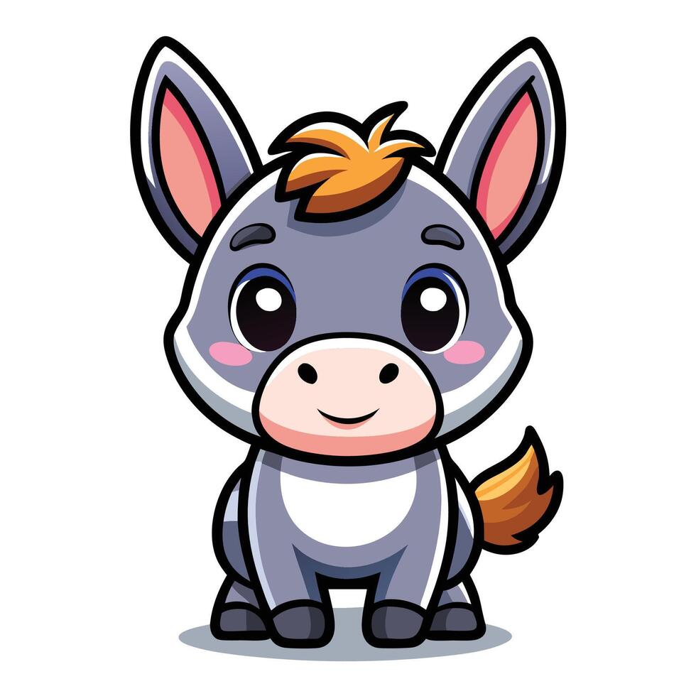 a cartoon donkey with a big head and a big nose vector