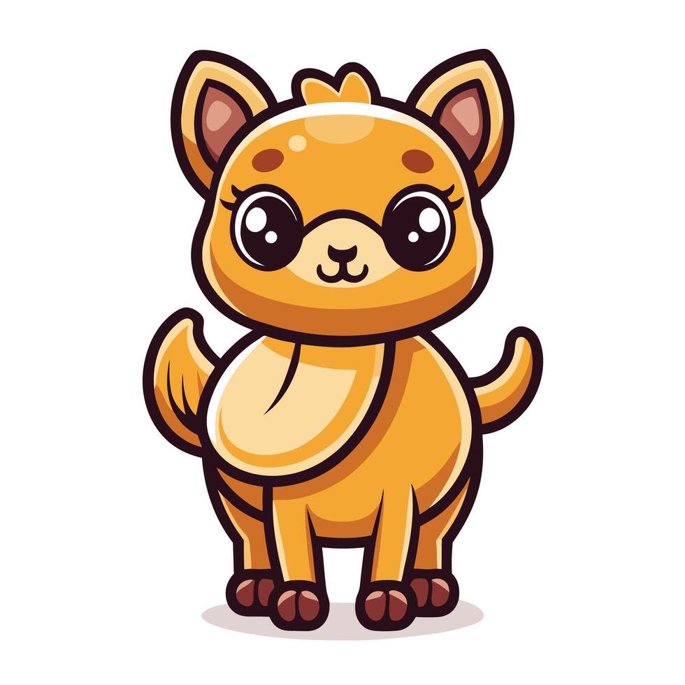 cute cartoon dog with big eyes and big nose vector