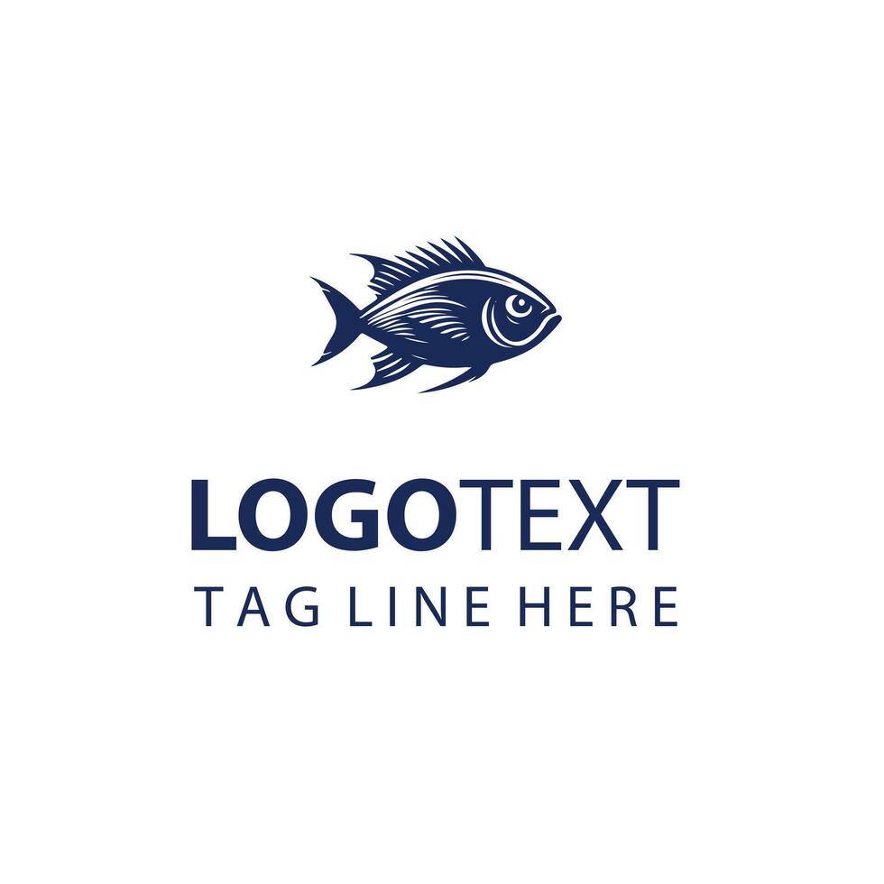 The Waves Edge Fish Logo vector