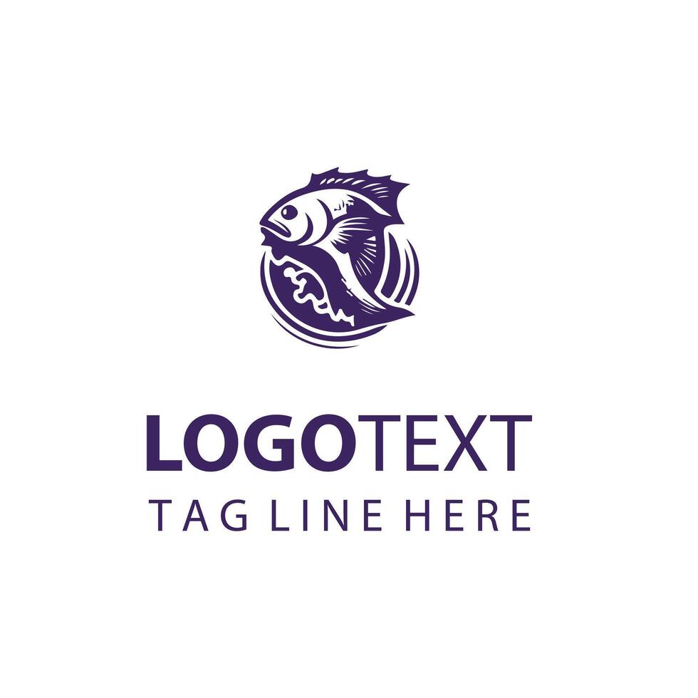 Tide Marker Fish Logo vector