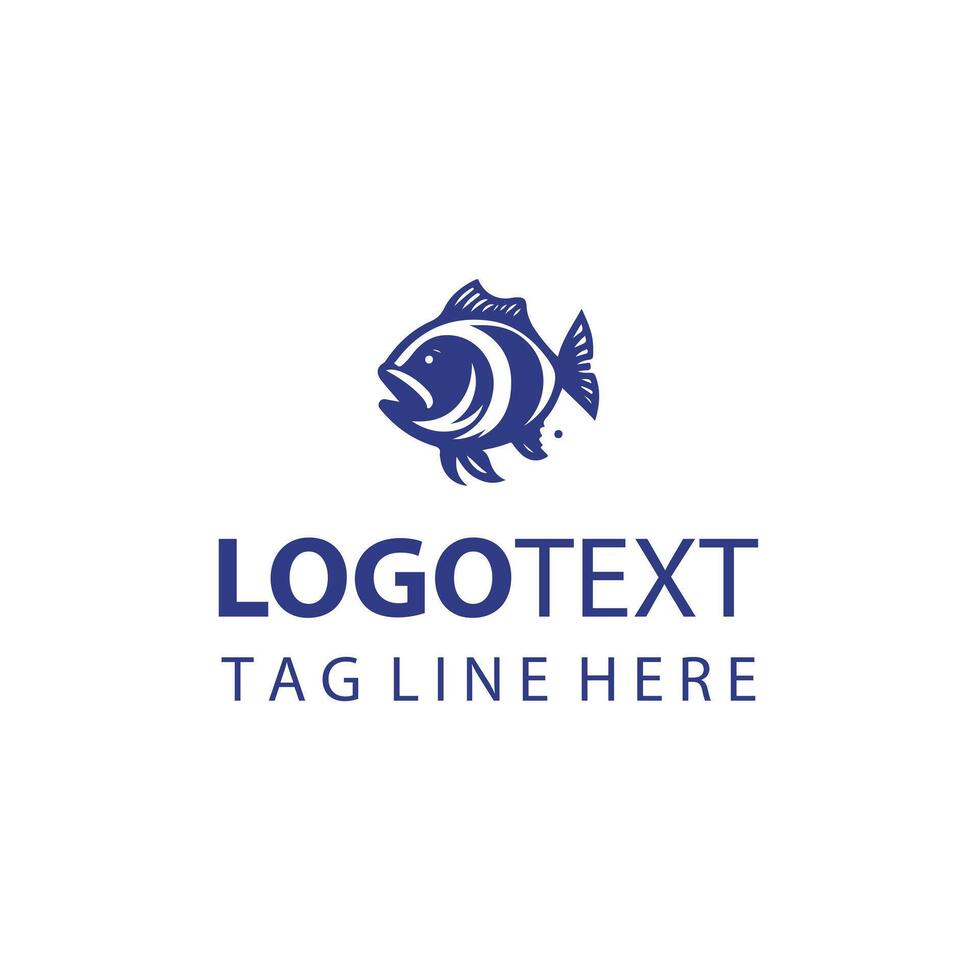 Tide Crest Fish Logo vector