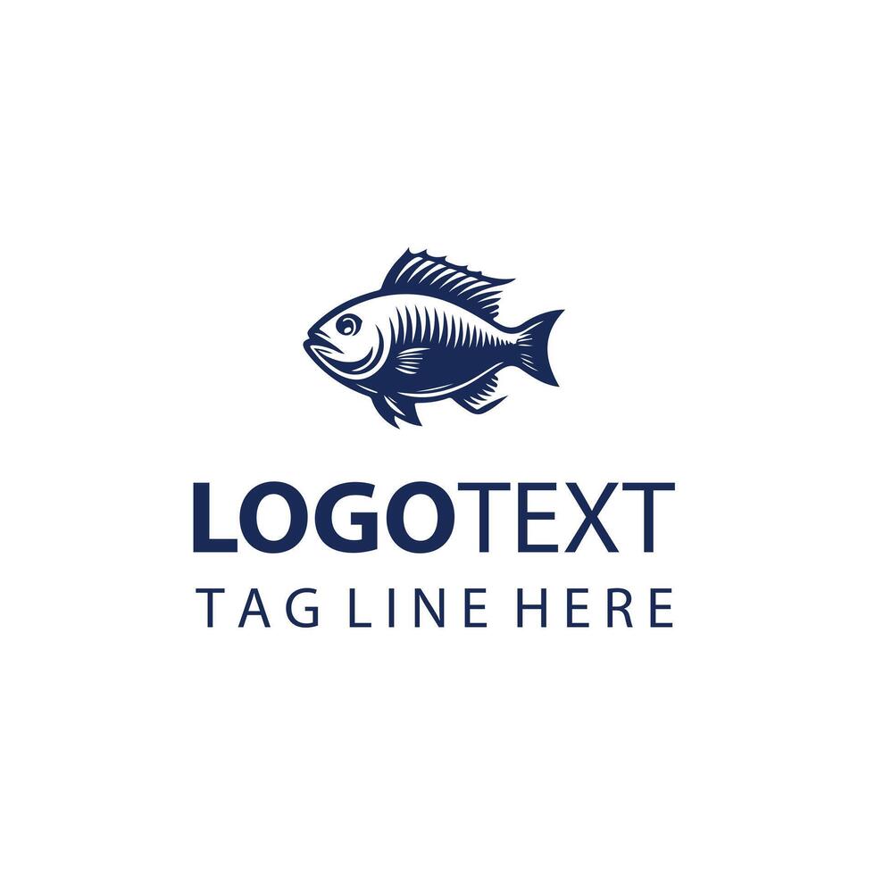 Deep Blue Catch Fish Logo vector