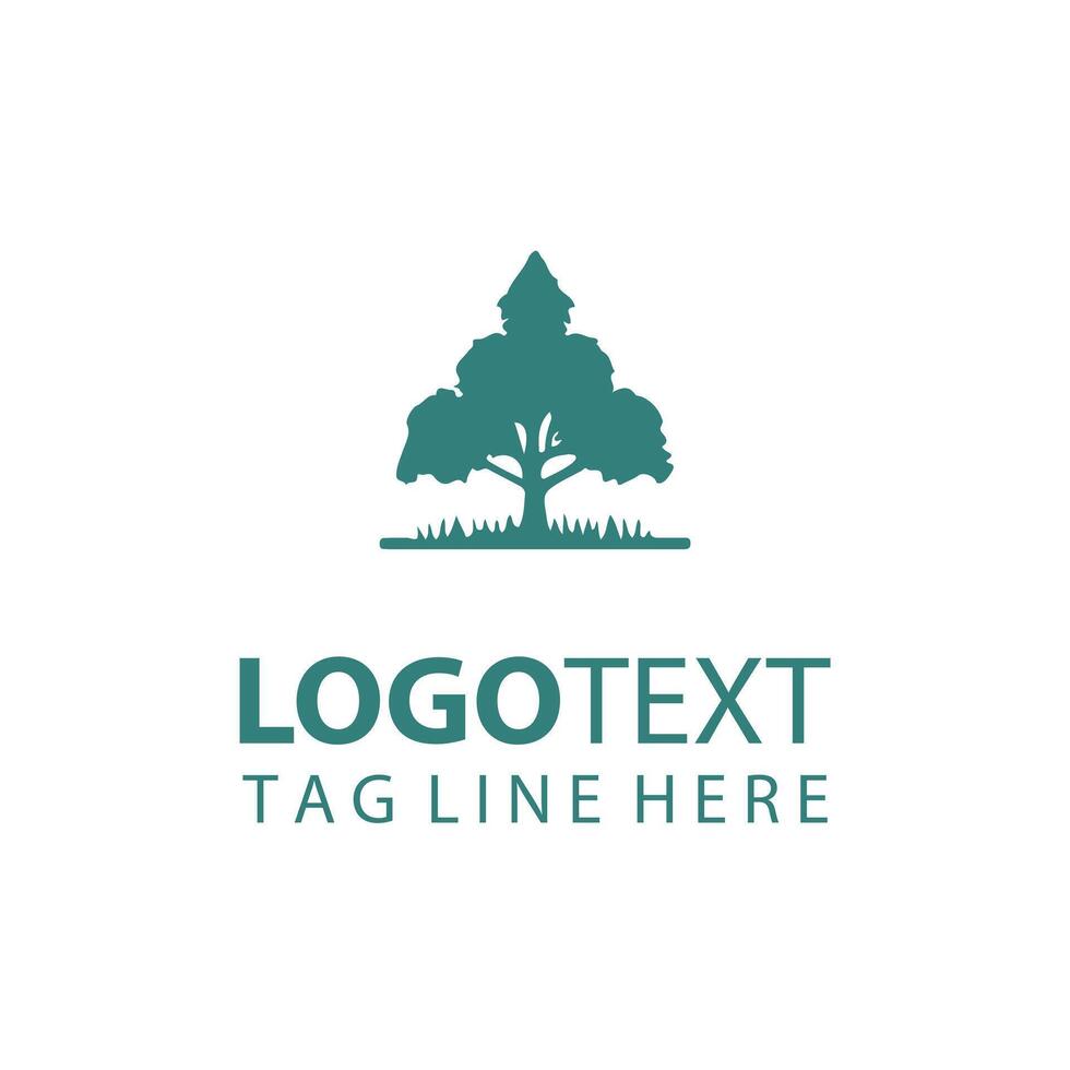 Cherry Plum forest tree logo vector
