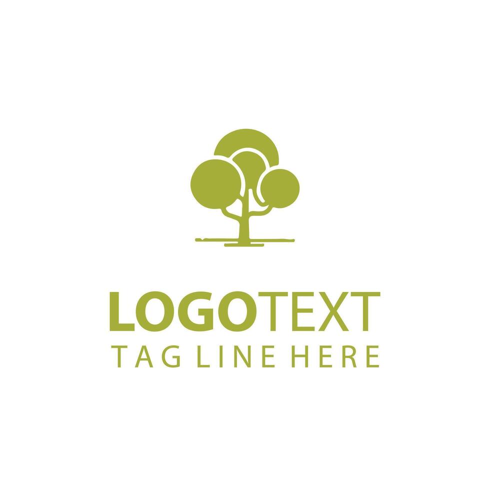 Amba forest tree logo vector