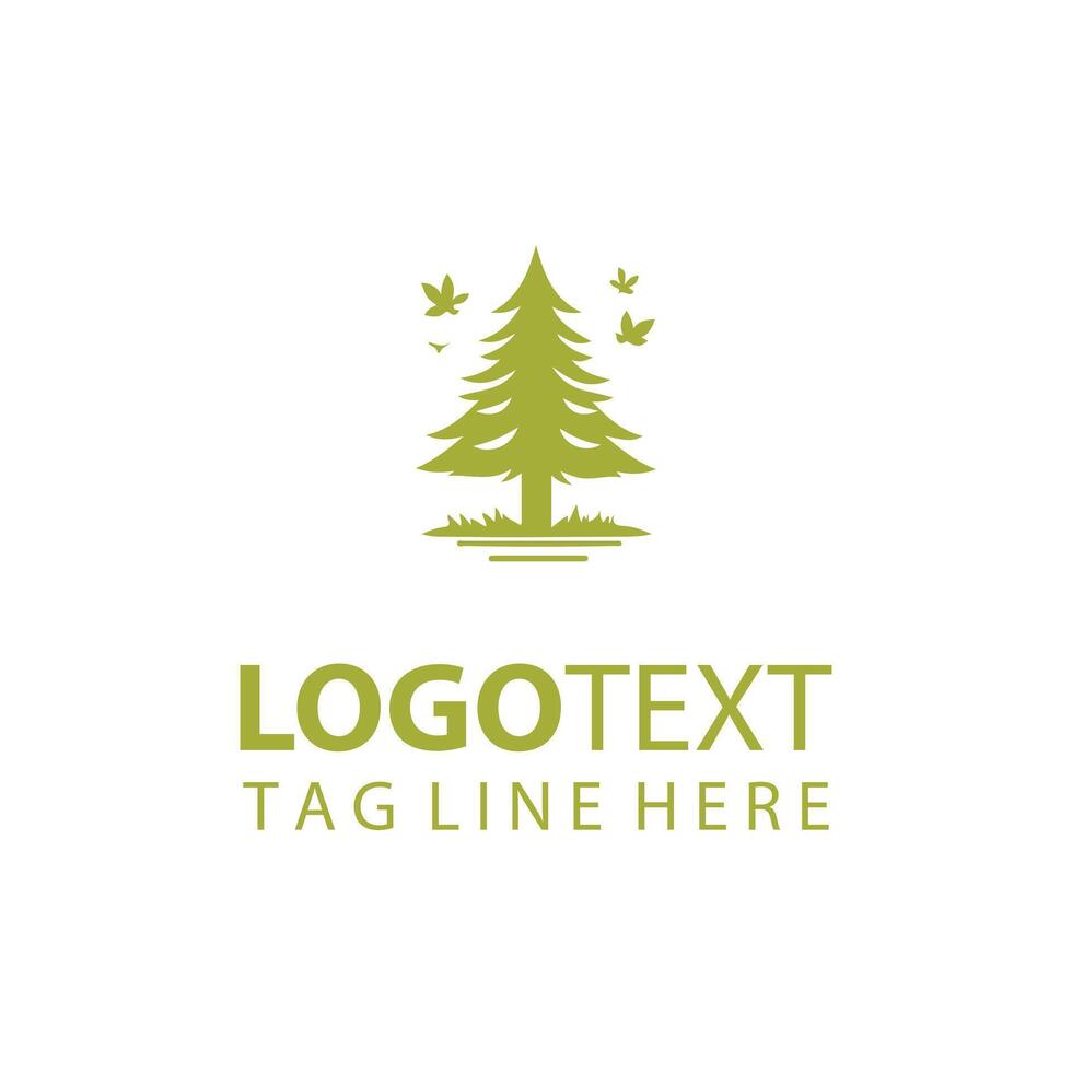 Silver Birch forest tree logo vector