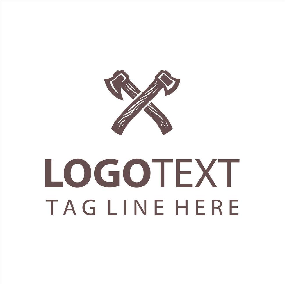 Wolf Hunter Axe logo vector