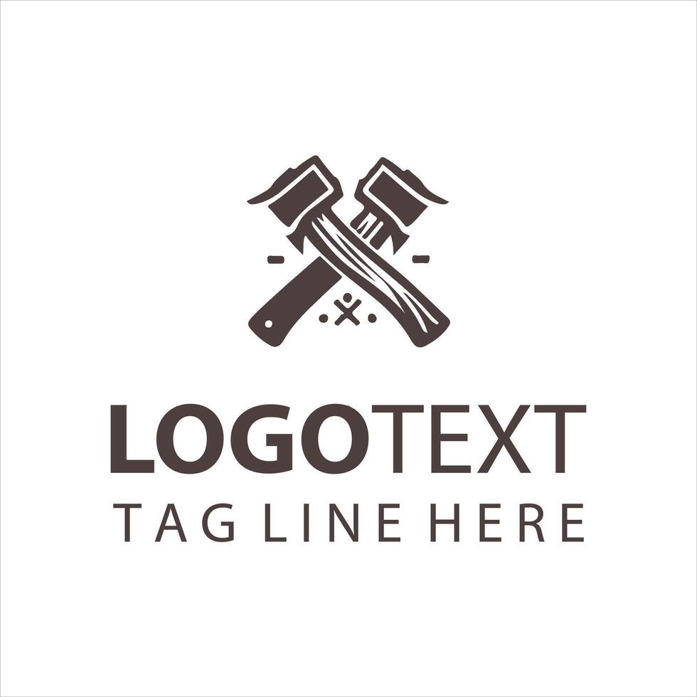 Skull Axe logo vector