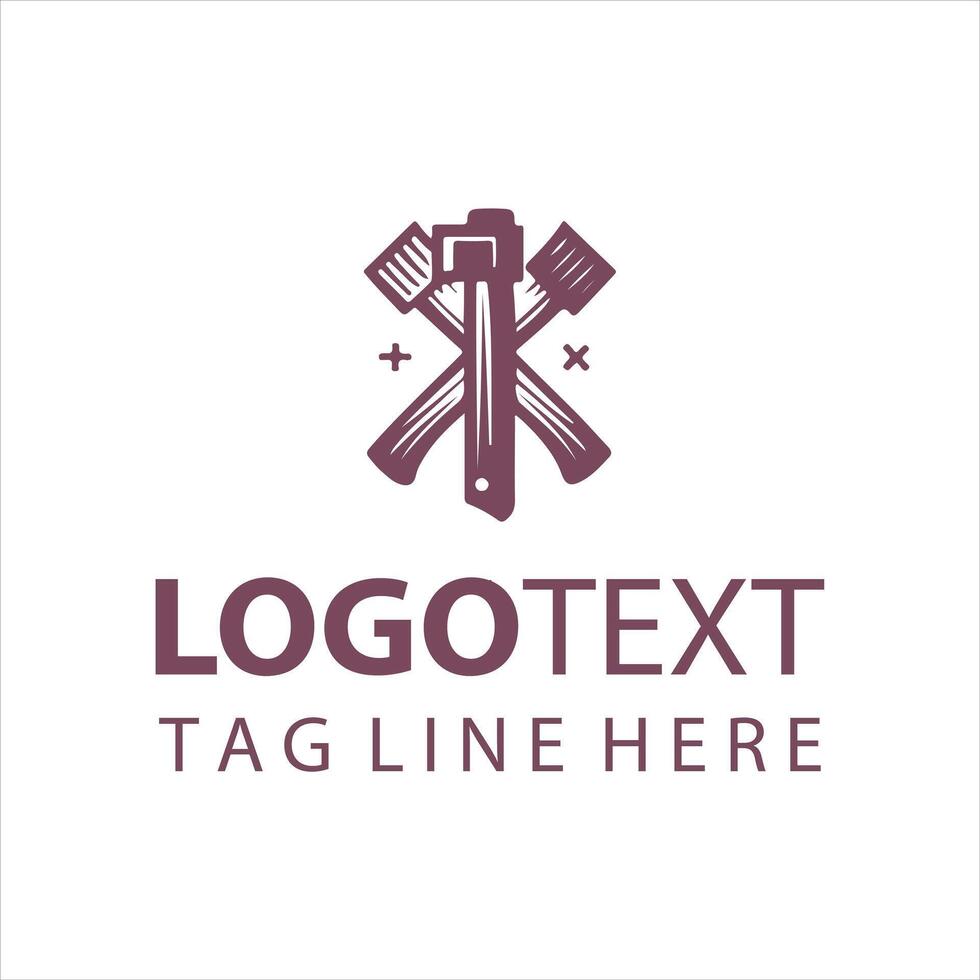 Timber Cut Axe logo vector
