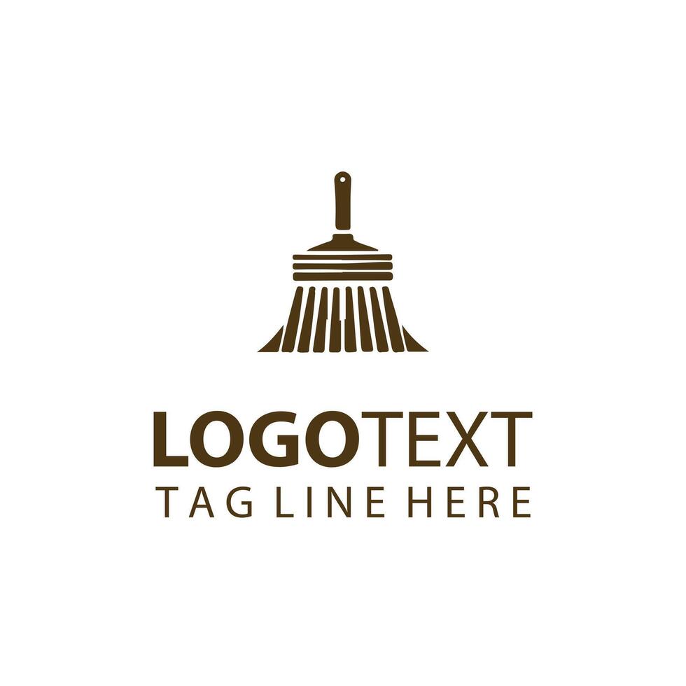 Sleek Sweep Broom Logo vector
