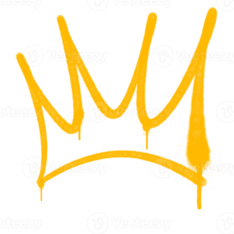 A crown with a yellow paint splatter on it png