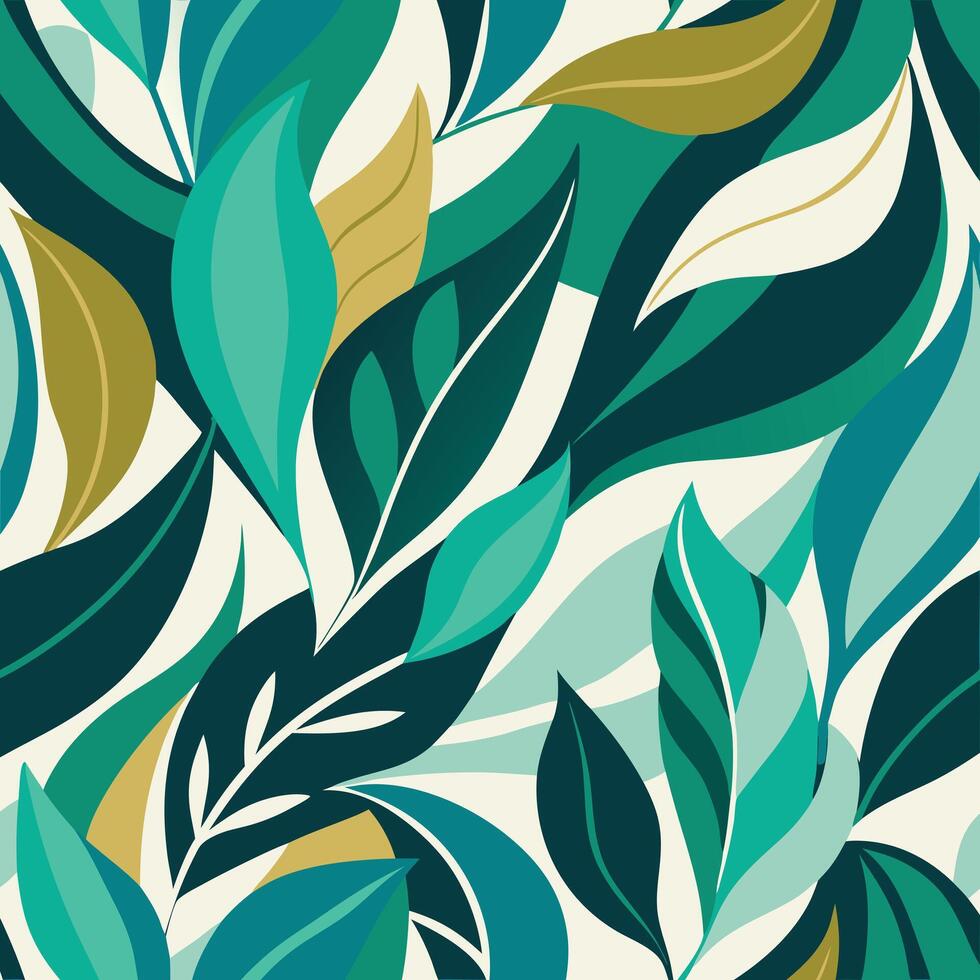 Vibrant Tropical Leaf Pattern Seamless Design. vector