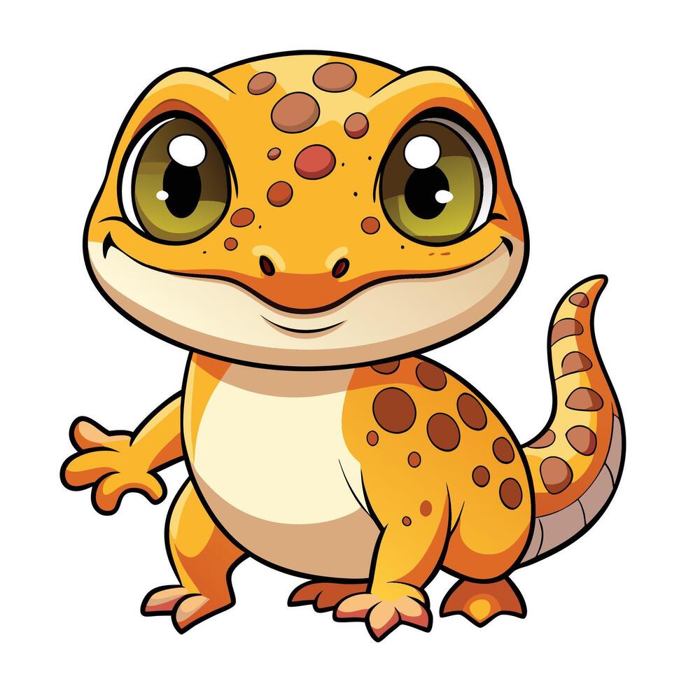 a cartoon lizard with big eyes and a big nose vector