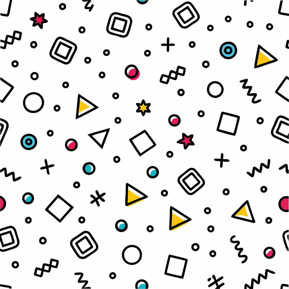 seamless pattern with geometric shapes and colors vector
