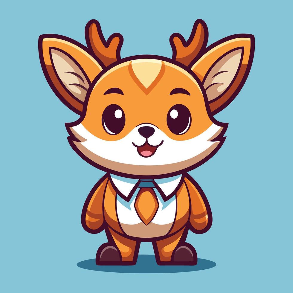 a cartoon deer wearing a tie and tie vector