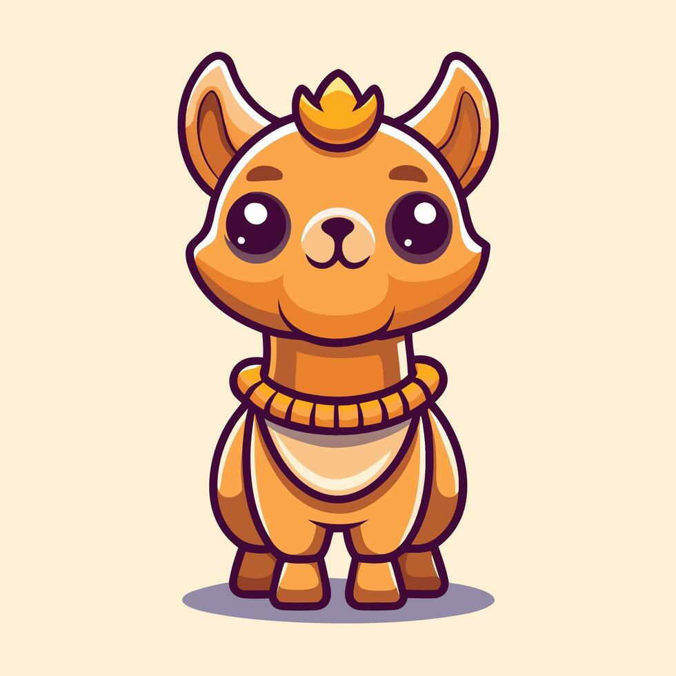illustration of cute llama character vector