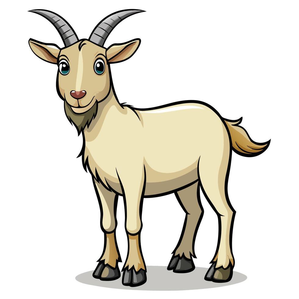 goat cartoon illustration on white background vector