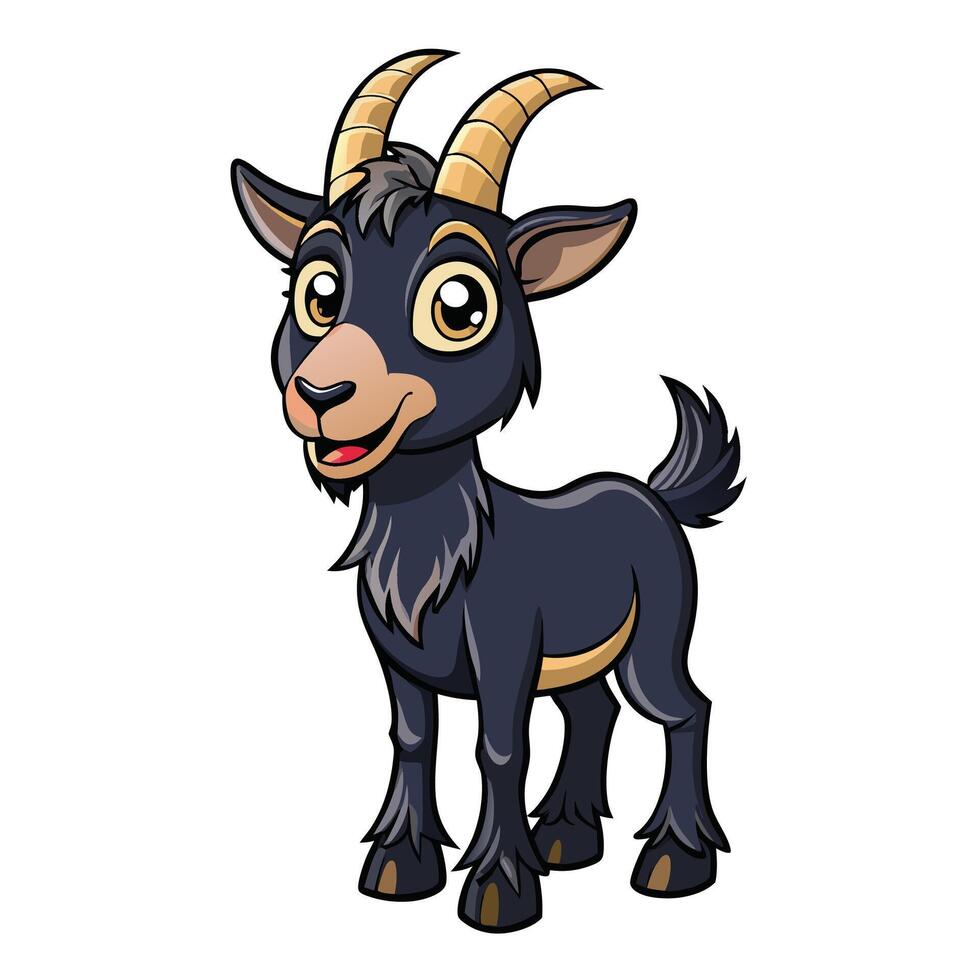 a cartoon goat with horns and horns vector