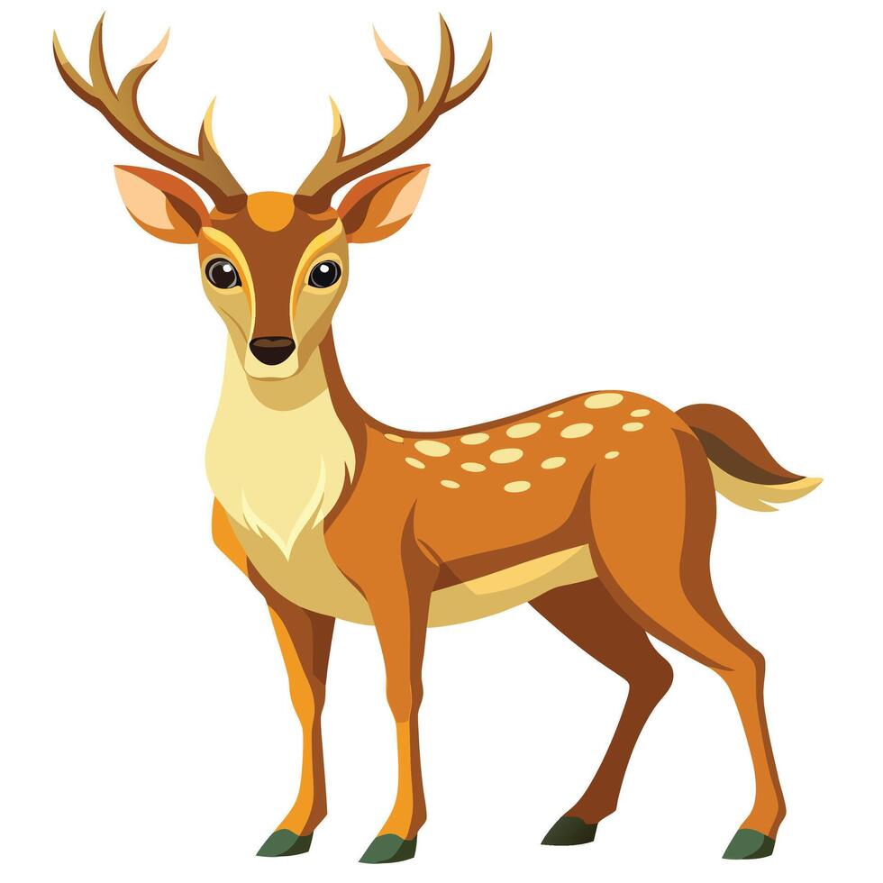 a cartoon deer standing on a white background vector