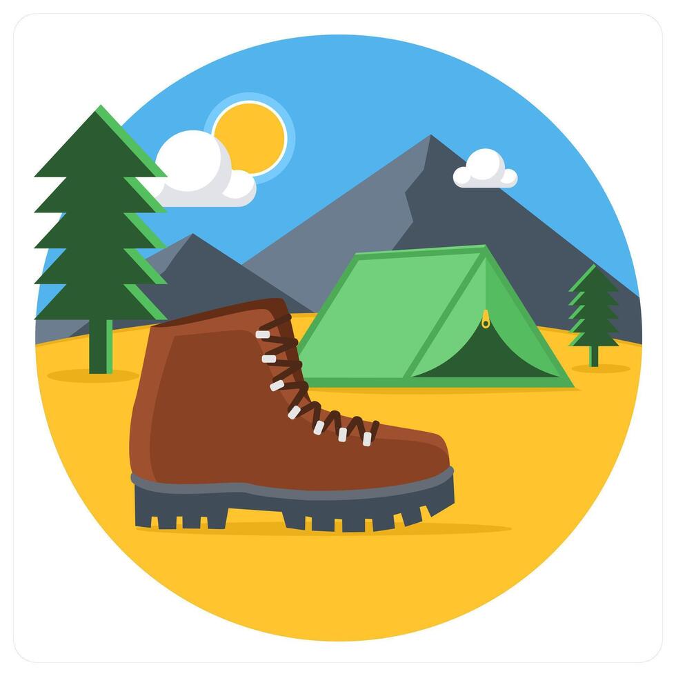 Hiking Shoes and shoes icon concept vector