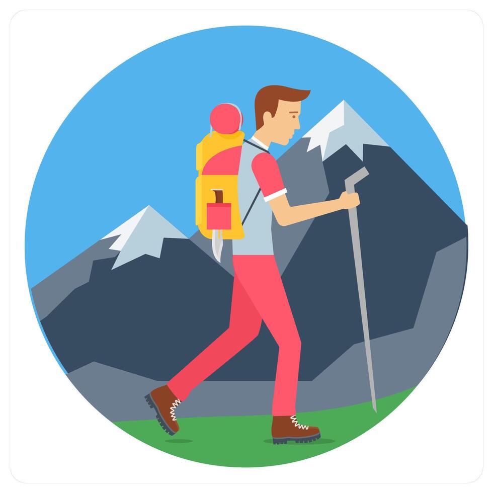 Mountain Climbing and hills icon concept vector