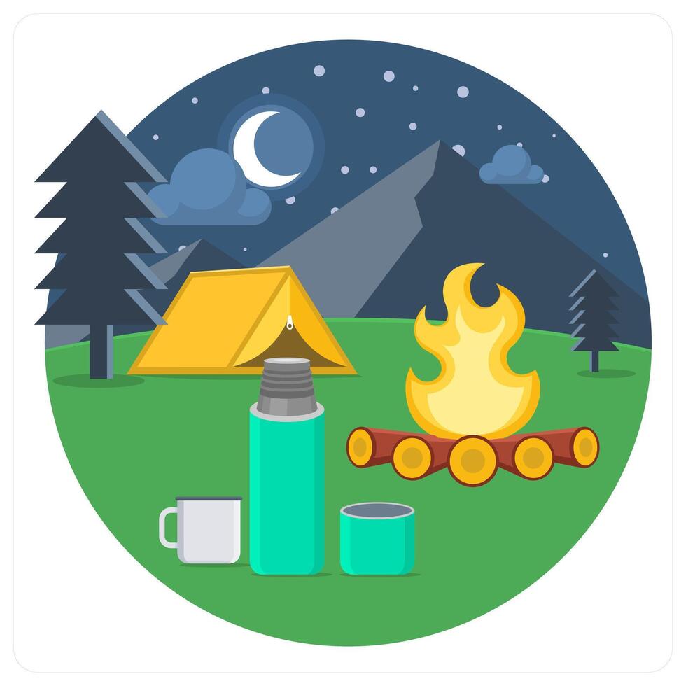 Camping and camp icon concept vector