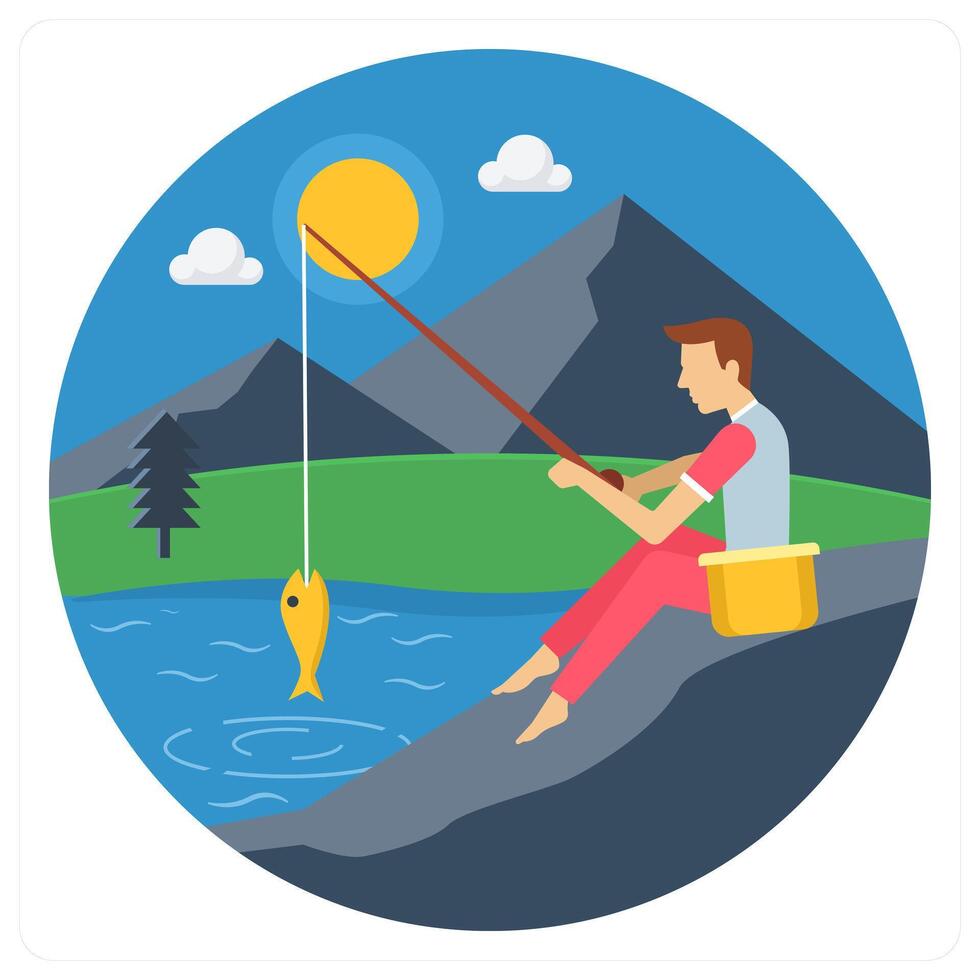 Fishing and hook icon concept vector