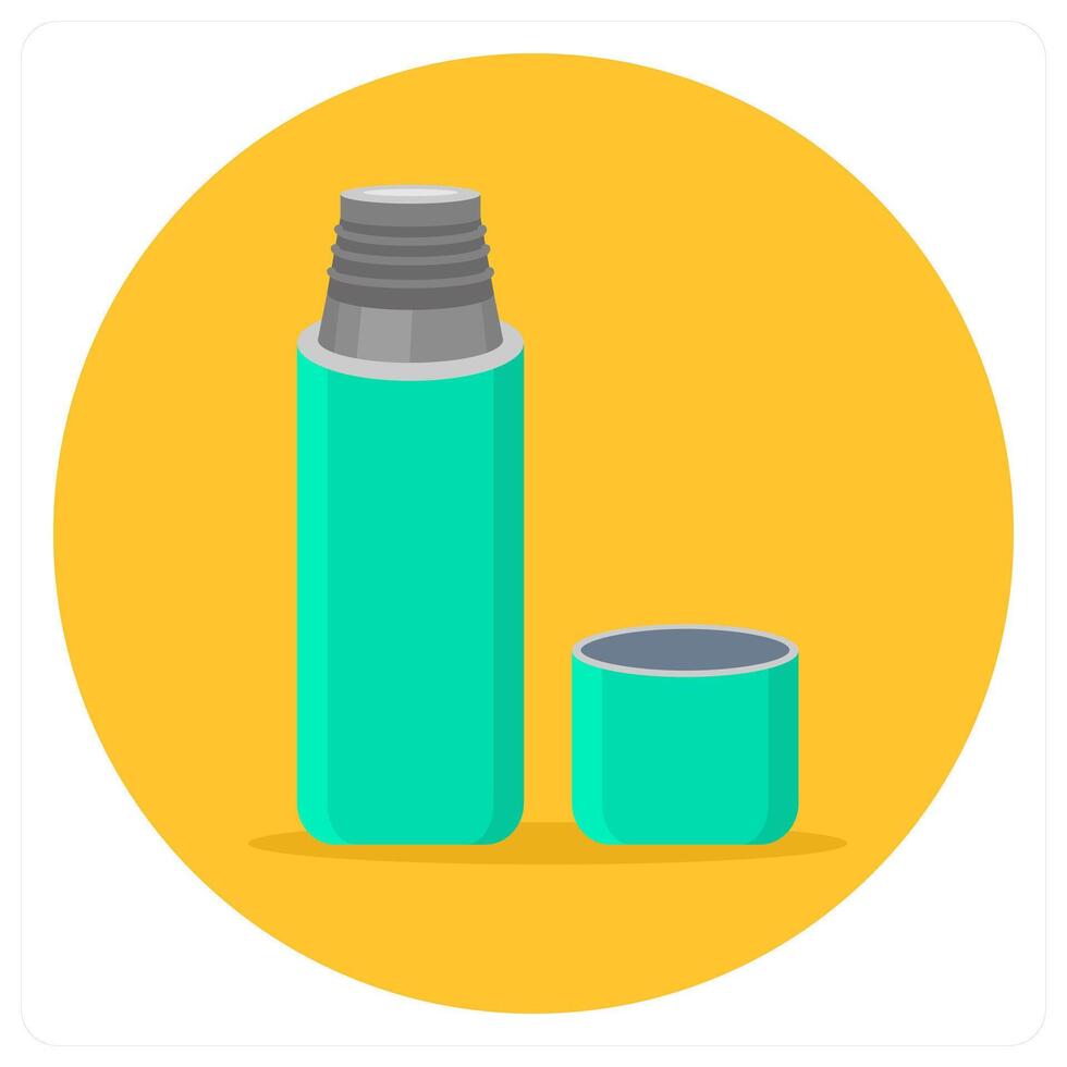 Thermos and hot icon concept vector