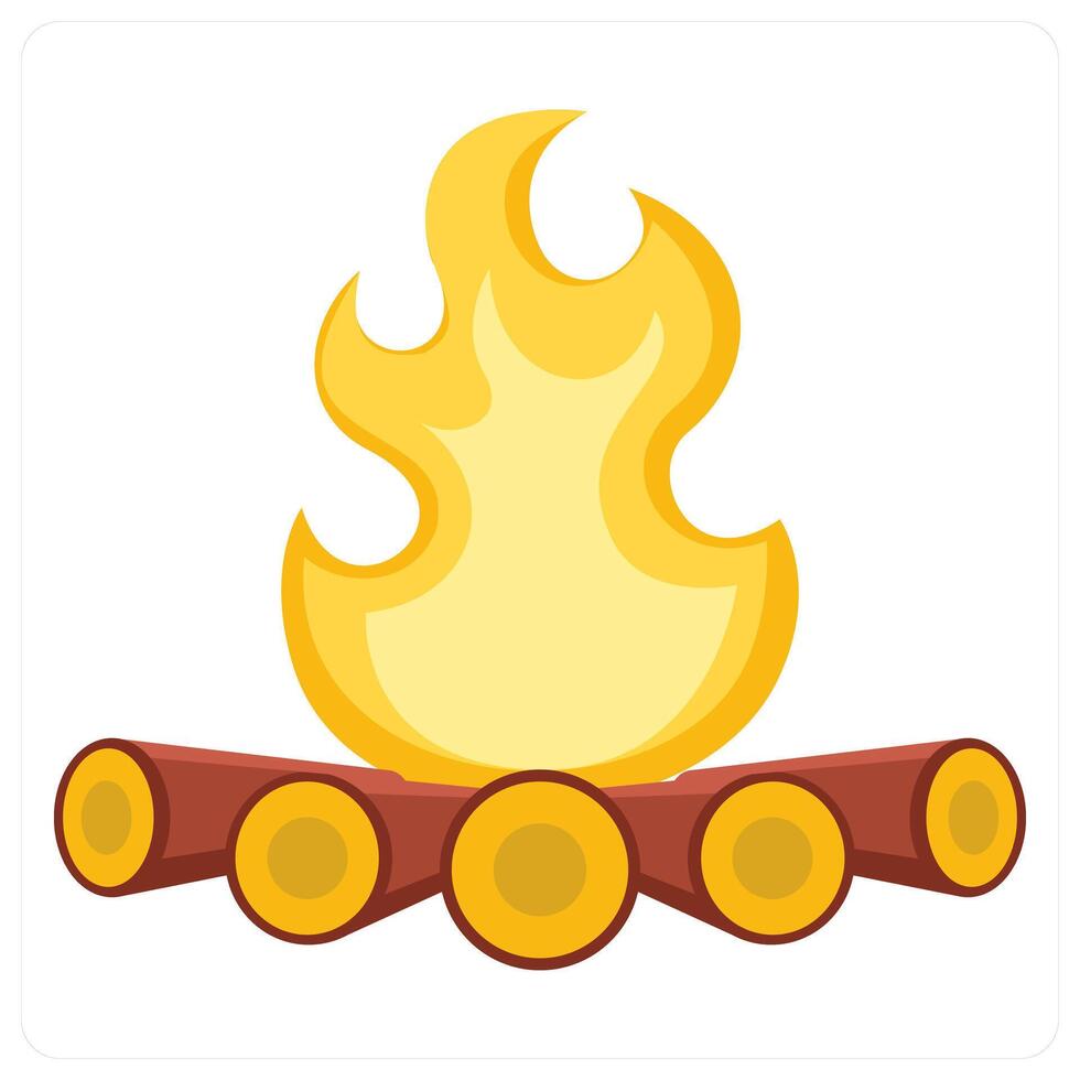 Bonfire and beach icon concept vector