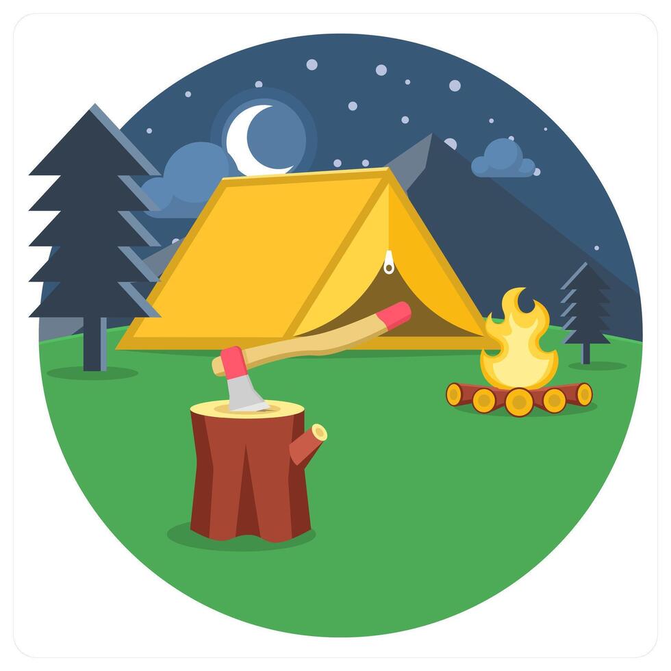 Camp and outdoor icon concept vector
