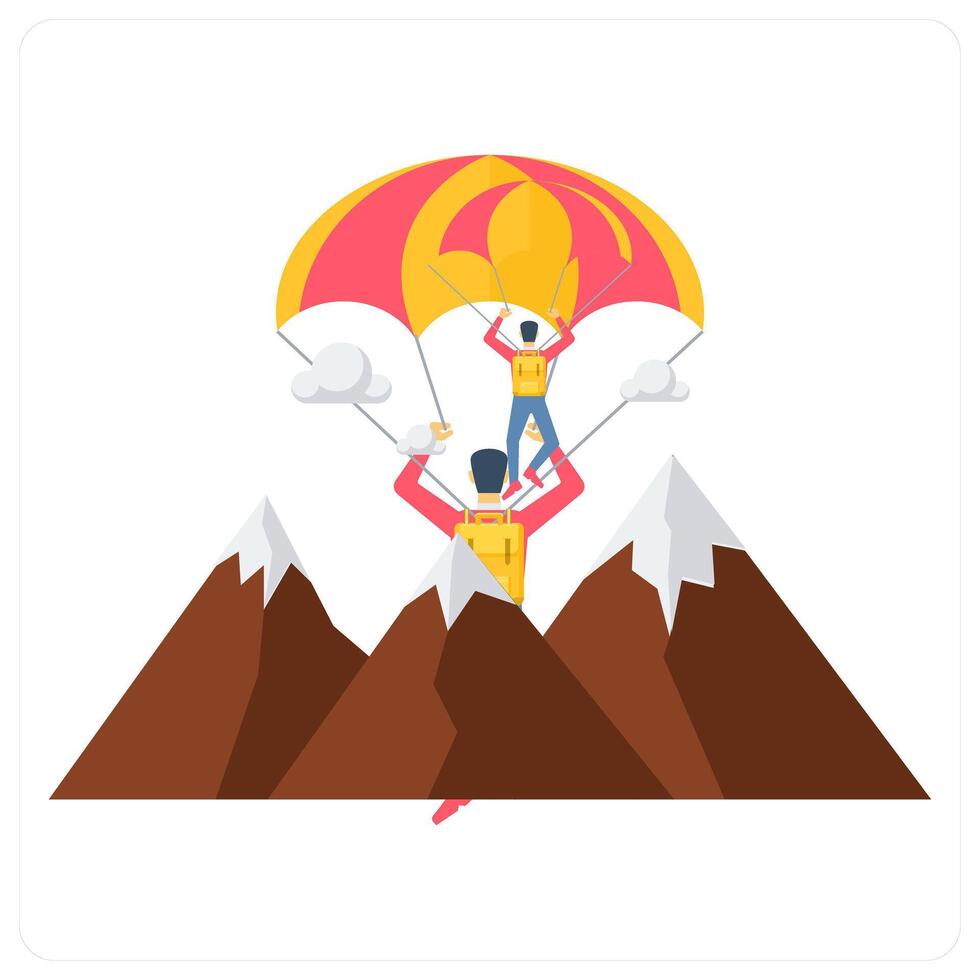 Paragliding and flight icon concept vector