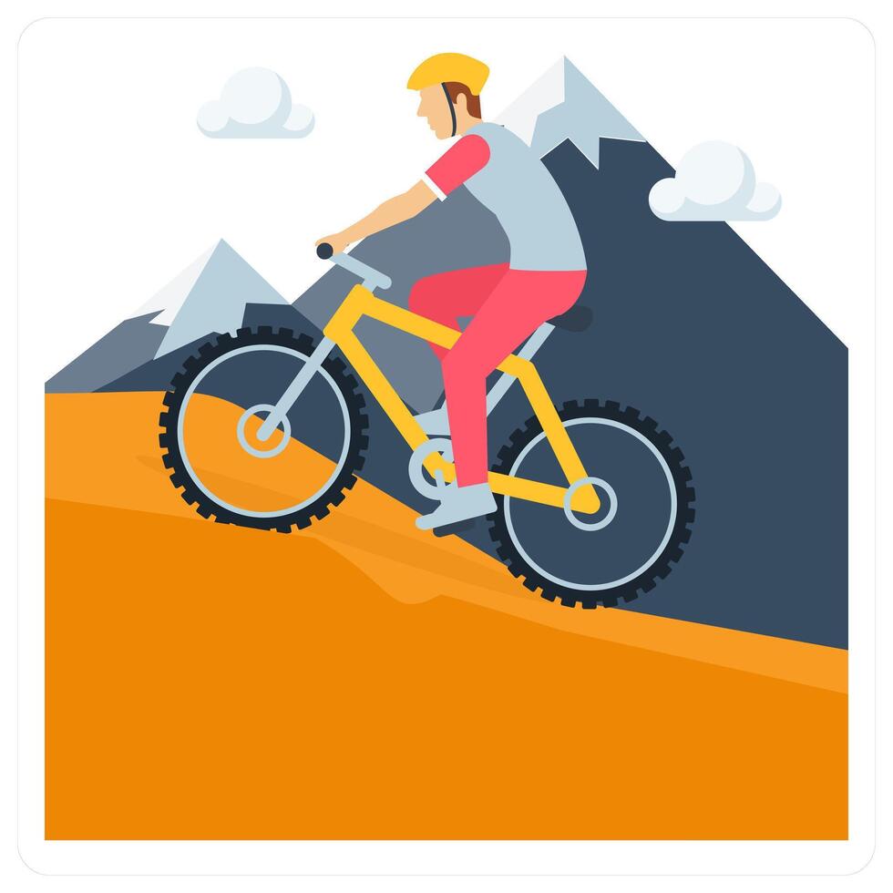 Mountain Cycling and bike icon concept vector