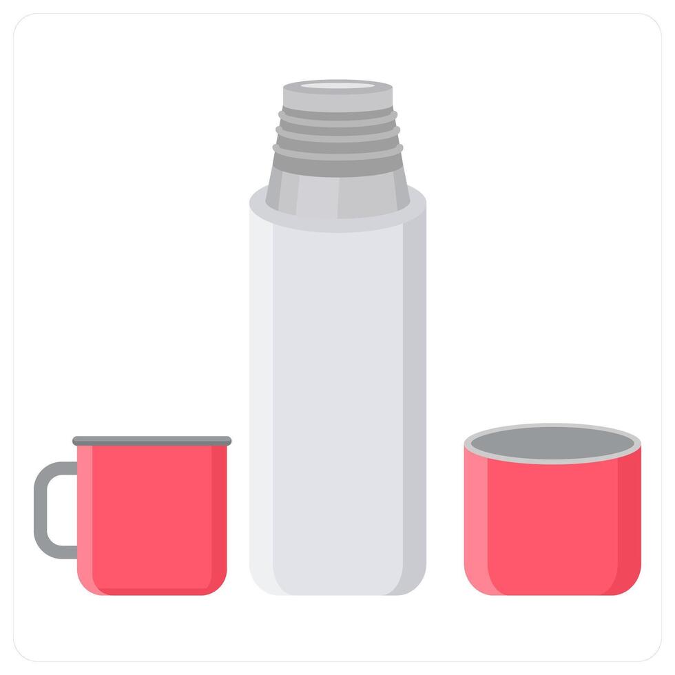 Thermos and hot icon concept vector