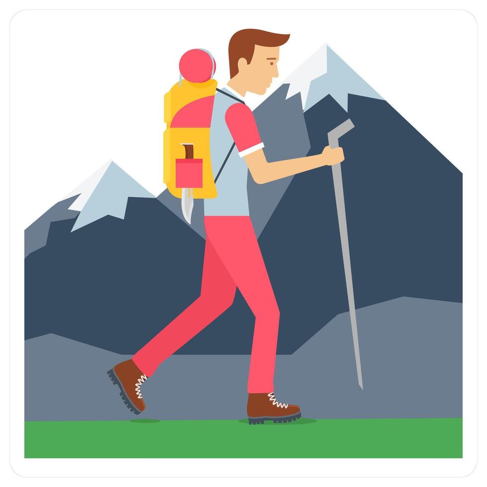 Mountain Climbing and beach icon concept vector
