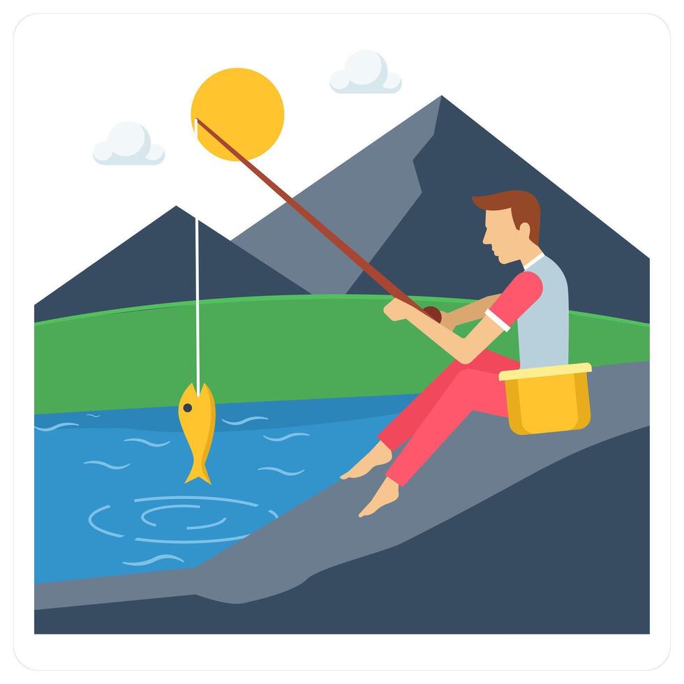 Fishing and hook icon concept vector