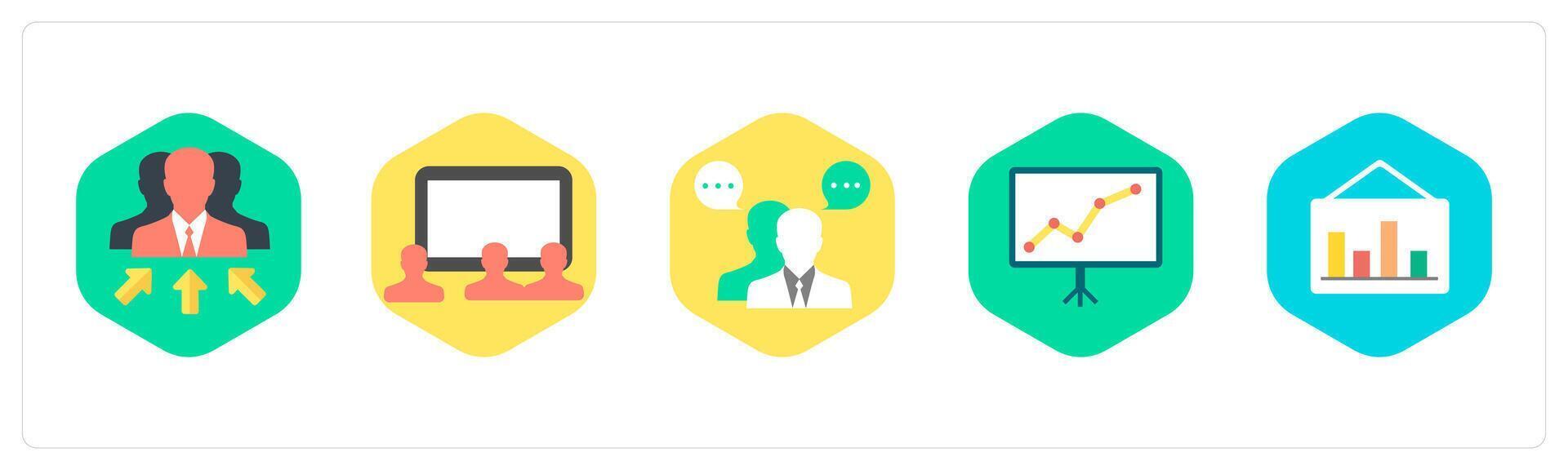 A set of 5 mix icons as business manager vector