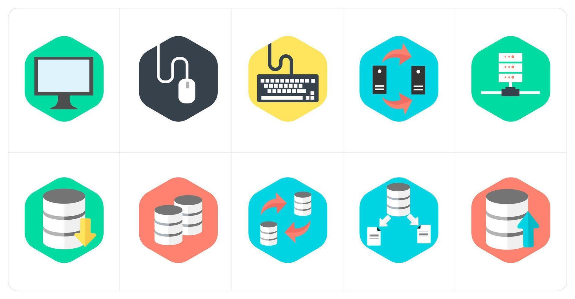 A set of 10 mix icons as computer, mouse, keyboard vector