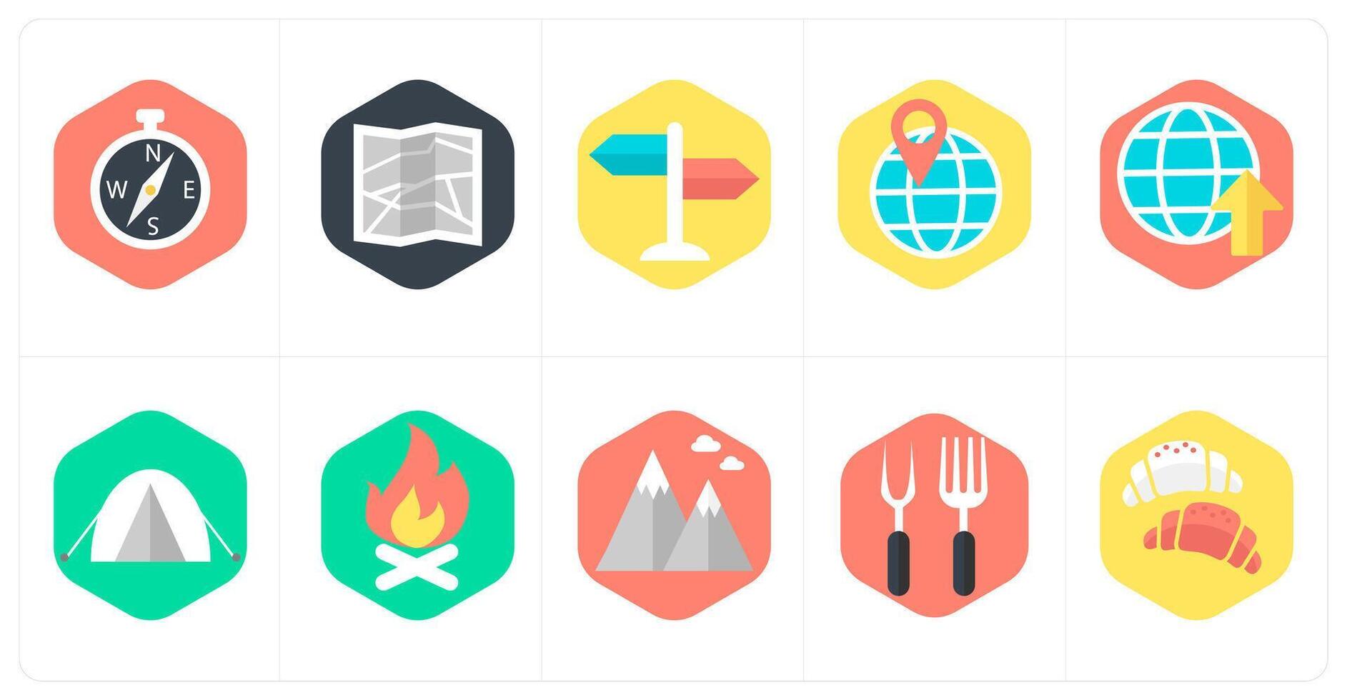A set of 10 mix icons as compass direction, map, directions vector