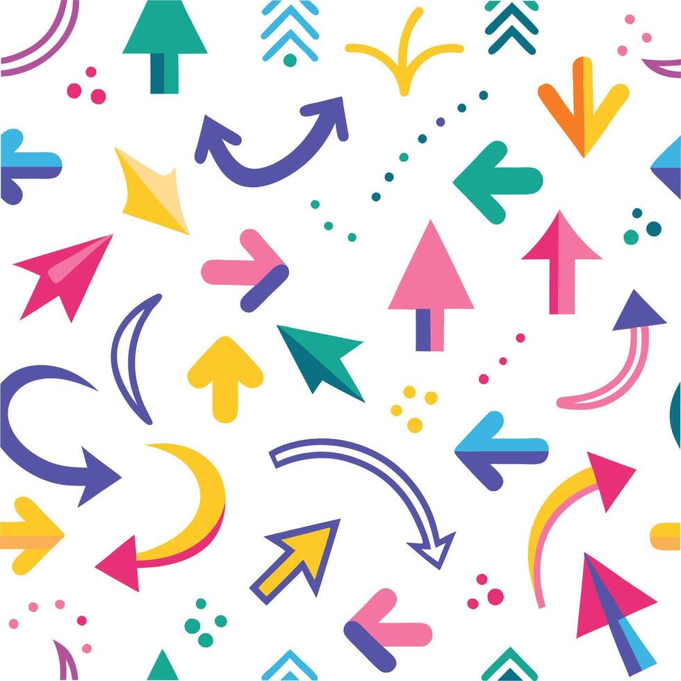 colorful arrows and arrows on a white background vector