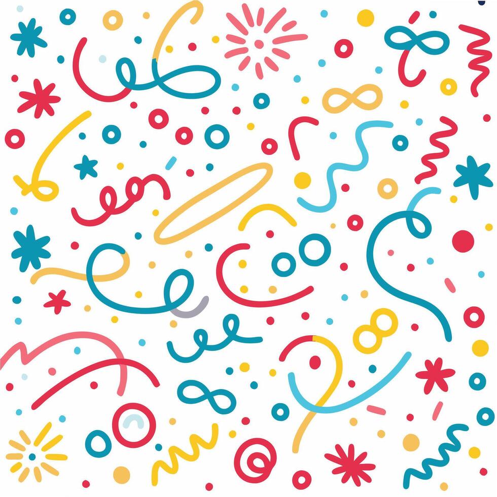 a colorful pattern with many different shapes and colors vector
