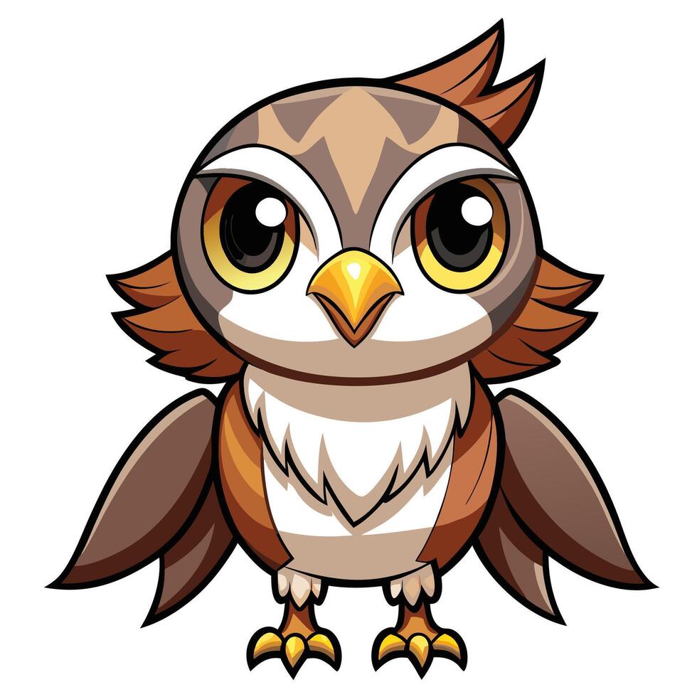 an owl with big eyes and big beak vector