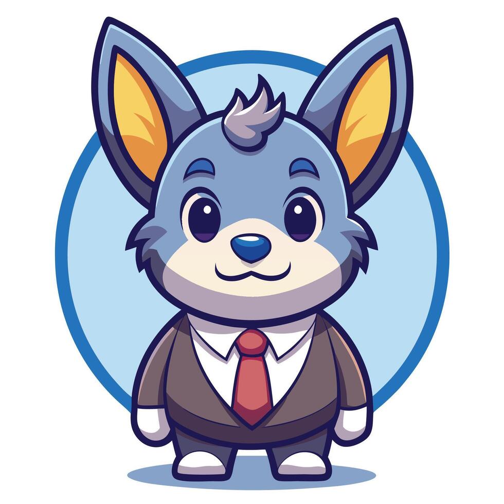 a cartoon dog wearing a suit and tie vector
